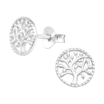 40th Birthday Silver Tree Of Life Studs In A Gift Tin, 2 of 9