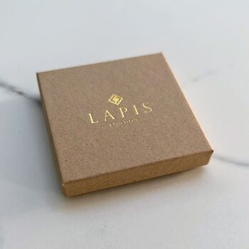 Square Cushion Lapis Lazuli Gold Plated Necklace, 4 of 5