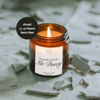 Mr Darcy Literary Candle And Matches, Book Lover Gifts, 2 of 10