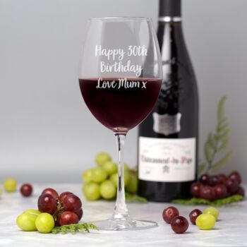 Personalised Birthday Large Wine Glass 18th 21st 30th, 2 of 3