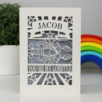Personalised Papercut Lobster Card, 4 of 5
