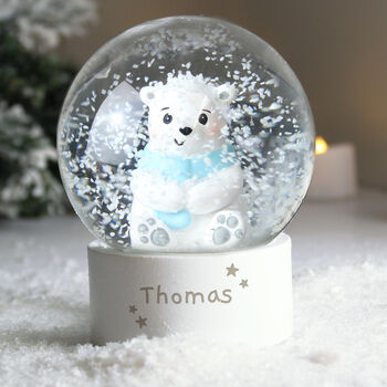 Personalised Polar Bear Snow Globe, 3 of 5