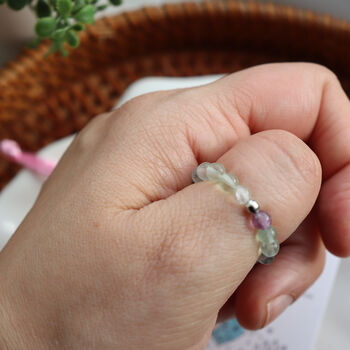 Fluorite Thumb Ring With Pouch And Info Card, 4 of 6