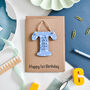 Personalised 1st Birthday Alphabet Letter Keepsake Card, thumbnail 2 of 8