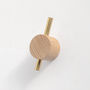 Contemporary Wall Hook Handmade From Wood And Brass, thumbnail 1 of 5