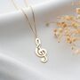 Music Note Necklace With Name, thumbnail 1 of 7