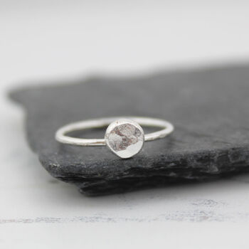 Sterling Silver Nugget Charm Ring, 7 of 8