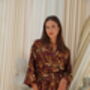 Burgundy Satin Kimono Robe, thumbnail 4 of 5