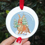 Personalised Christmas Bunny And Robin Decoration, thumbnail 1 of 3