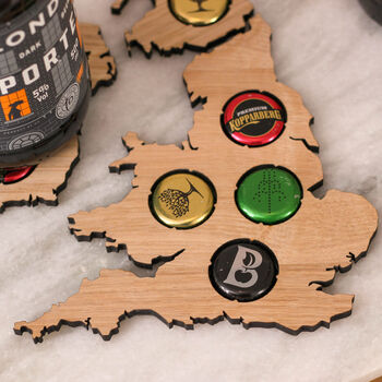 Personalised Map Beer Bottle Cap Collector Gift, 2 of 8