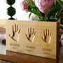 Personalised Wooden Hand Print Impression Plaques, thumbnail 1 of 5