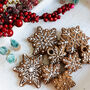 Scandi Gingerbread Snowflake Christmas Biscuit Baking And Decorating Kit, thumbnail 1 of 9