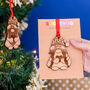 Personalised Wooden Gonk Christmas Hanging Decoration, thumbnail 5 of 6