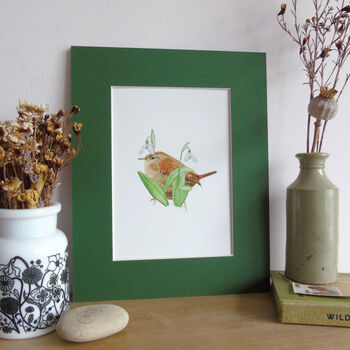 Wren And Snowdrops Giclee Fine Art Print, 9 of 12