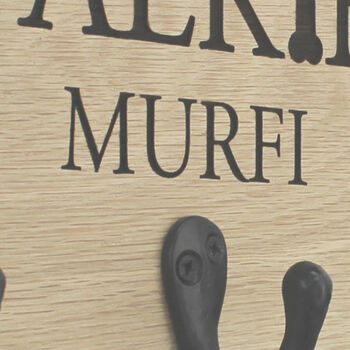 Personalised Walkie's Oak Dog Lead Hooks, 3 of 9