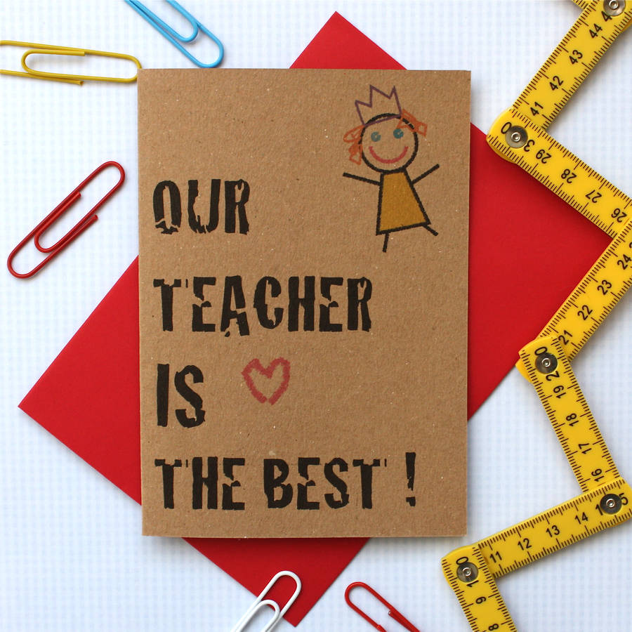 My Teacher Is The Best Card By Adam Regester Design | Notonthehighstreet.Com