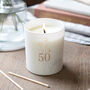 50th Birthday Gift Luxury Scented Soy Wax Candle, thumbnail 1 of 10