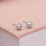 5mm Sterling Silver Grey Pearl Stud Earrings, thumbnail 2 of 5