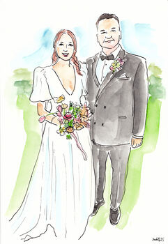 Wedding Couple Illustrated Portrait, 12 of 12