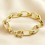 Gold Stainless Steel Chunky Oval Link Chain Bracelet, thumbnail 1 of 2