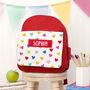 Personalised Girl's Patterned Red Rucksack, thumbnail 9 of 12
