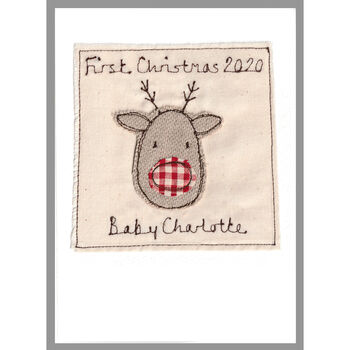 Personalised Reindeer 1st Christmas Card For Girl / Boy, 3 of 9