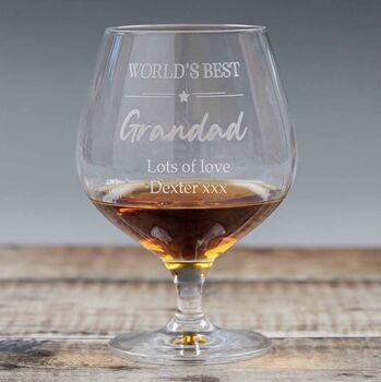 World's Best Grandad Personalised Brandy Glass, 5 of 7