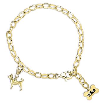 Chihuahua Sterling Silver, Gold Plated Charm, 4 of 10