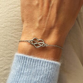 Confirmation Gift For A Girl, Personalised Heart Infinity Bracelet, 6 of 11