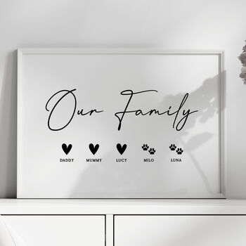 Personalised Our Family Print, Family Gift, 6 of 8