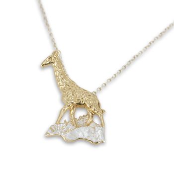 Giraffe Pendant In Gold And Silver, 4 of 5
