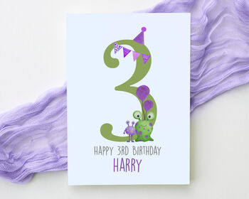 Personalised Children's Birthday Card Monsters, 2 of 4