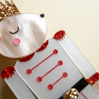 The Mouse King Nutcracker Christmas Brooch, 4 of 9
