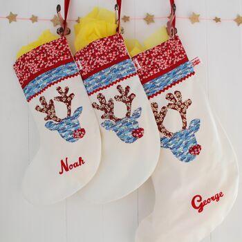 Personalised Reindeer Christmas Stocking, 6 of 10