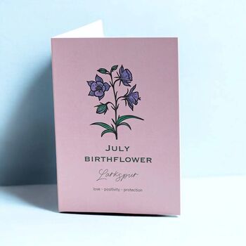 July Birth Flower Larkspur Card, 2 of 2