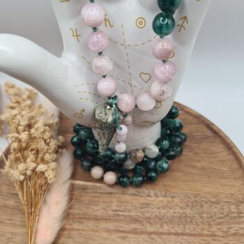 Crystal Mala Necklace With Malachite, 11 of 12