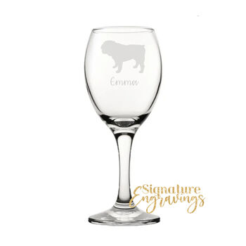 Personalised British Bulldog Engraved Glass, 3 of 5