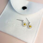 Sterling Silver Daisy Dangle Stud Earrings, thumbnail 3 of 4