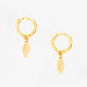 Nekomeishi Semi Precious Cream Cats Eye Earrings, 3 of 5