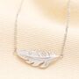 Stainless Steel Feather Pendant Necklace, thumbnail 2 of 2