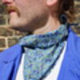Mens Blue Ditzy Floral Cotton Neckerchief, thumbnail 1 of 12