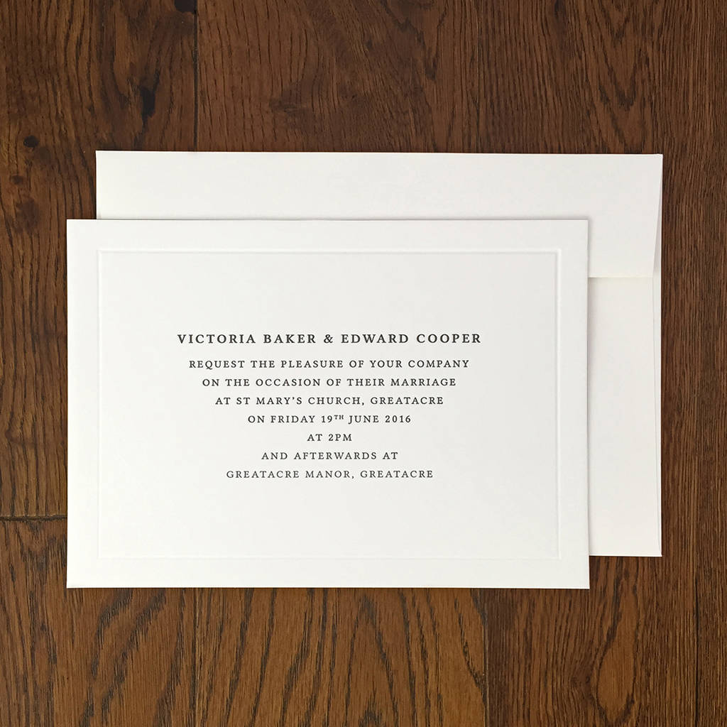 Letterpress Wedding Invitation: Belfor By over the c ...