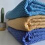 Blue Herringbone Soft Cotton Bedspread, thumbnail 8 of 9