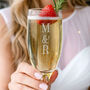 Wedding Gifts For Couples Initials Champagne Flutes Set, thumbnail 3 of 6