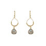 Semi Precious Gemstone Earrings Gold Plated Beaded Hoop, thumbnail 7 of 8