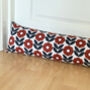 Draught Excluder Poppy Red And Navy, Made To Size, thumbnail 2 of 2