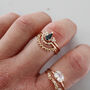 Alina 9 Ct Gold Pear Sapphire And Diamond Ring, thumbnail 4 of 5