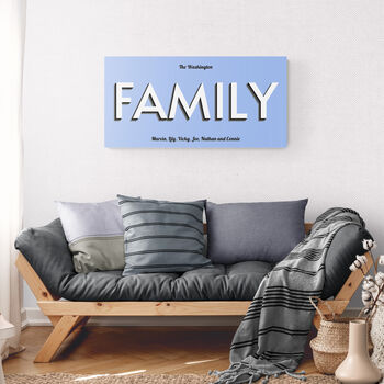 Personalised Family Big Print Sign With Optional Names, 5 of 12
