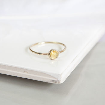 Assisi Ring // Citrine And Gold Stacking Ring, 2 of 4