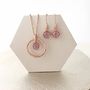 June Birthstone Rose Gold Plated Circle Necklace, thumbnail 1 of 5